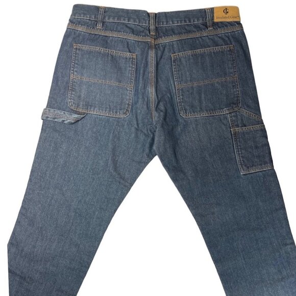 IG INSULATED GEAR Relaxed Fit‎ Carpenter Jeans 38x32 Buffalo Plaid Flannel-Lined - Picture 2 of 16